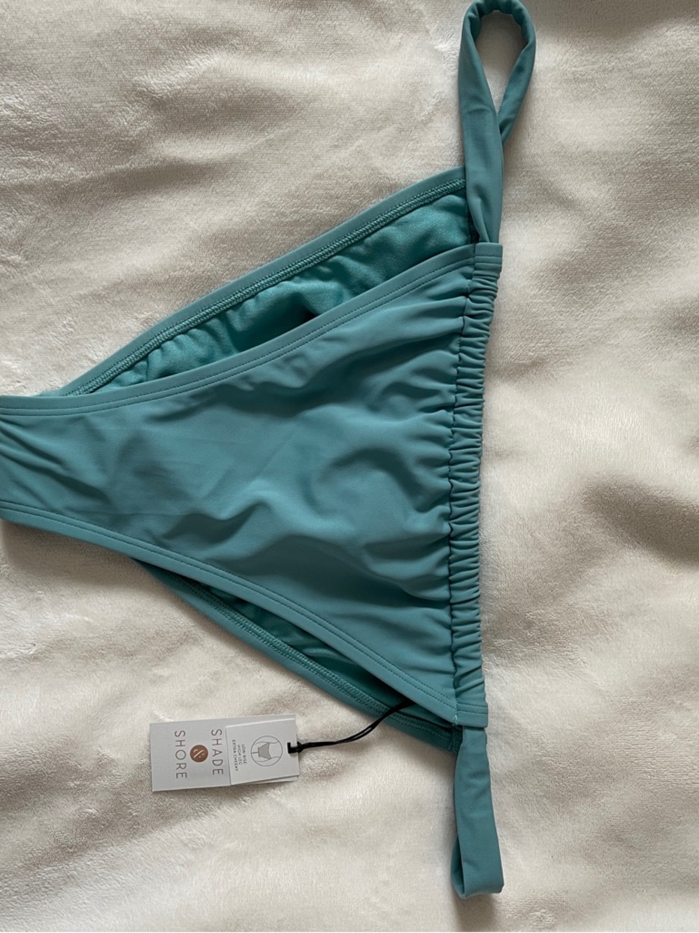 Shade & Shore Teal Side-Tie Triangle Bikini Bottom